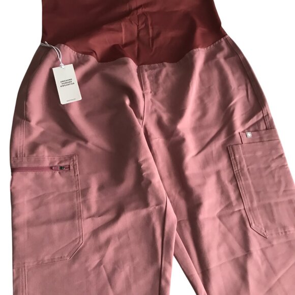 FIGS Yola Maternity Scrub Pants 2.0 X-Large XL Mineral Mauve Pink - Picture 3 of 5